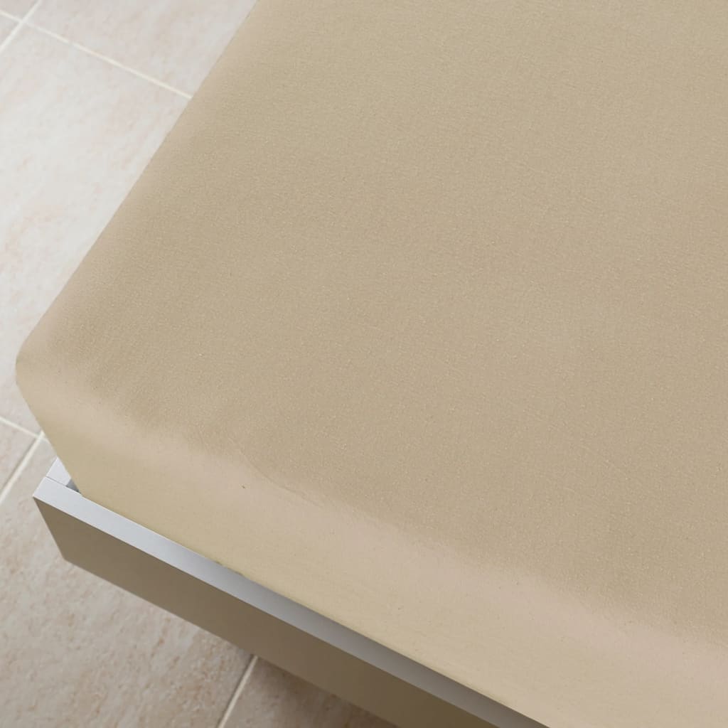 Spannbettlaken Jersey Taupe 90x200 cm Baumwolle