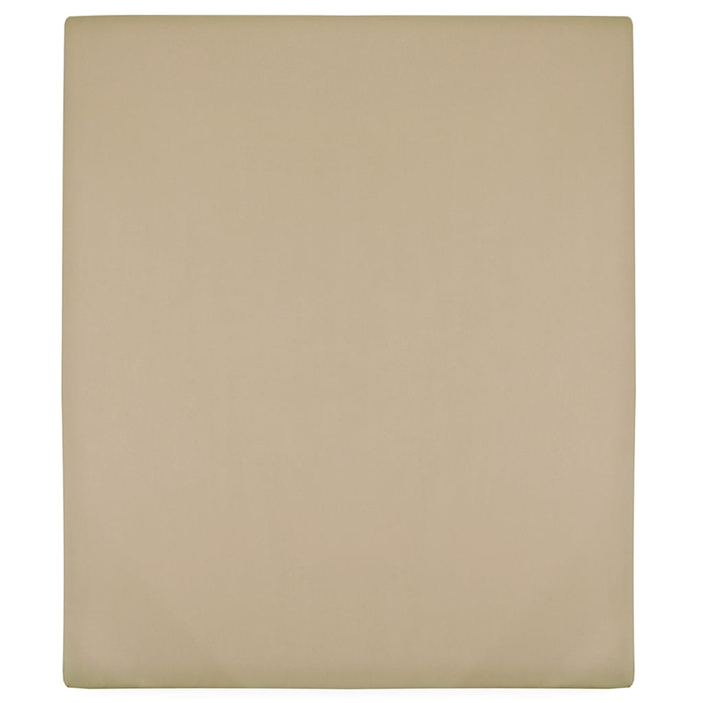 Spannbettlaken Jersey Taupe 140x200 cm Baumwolle