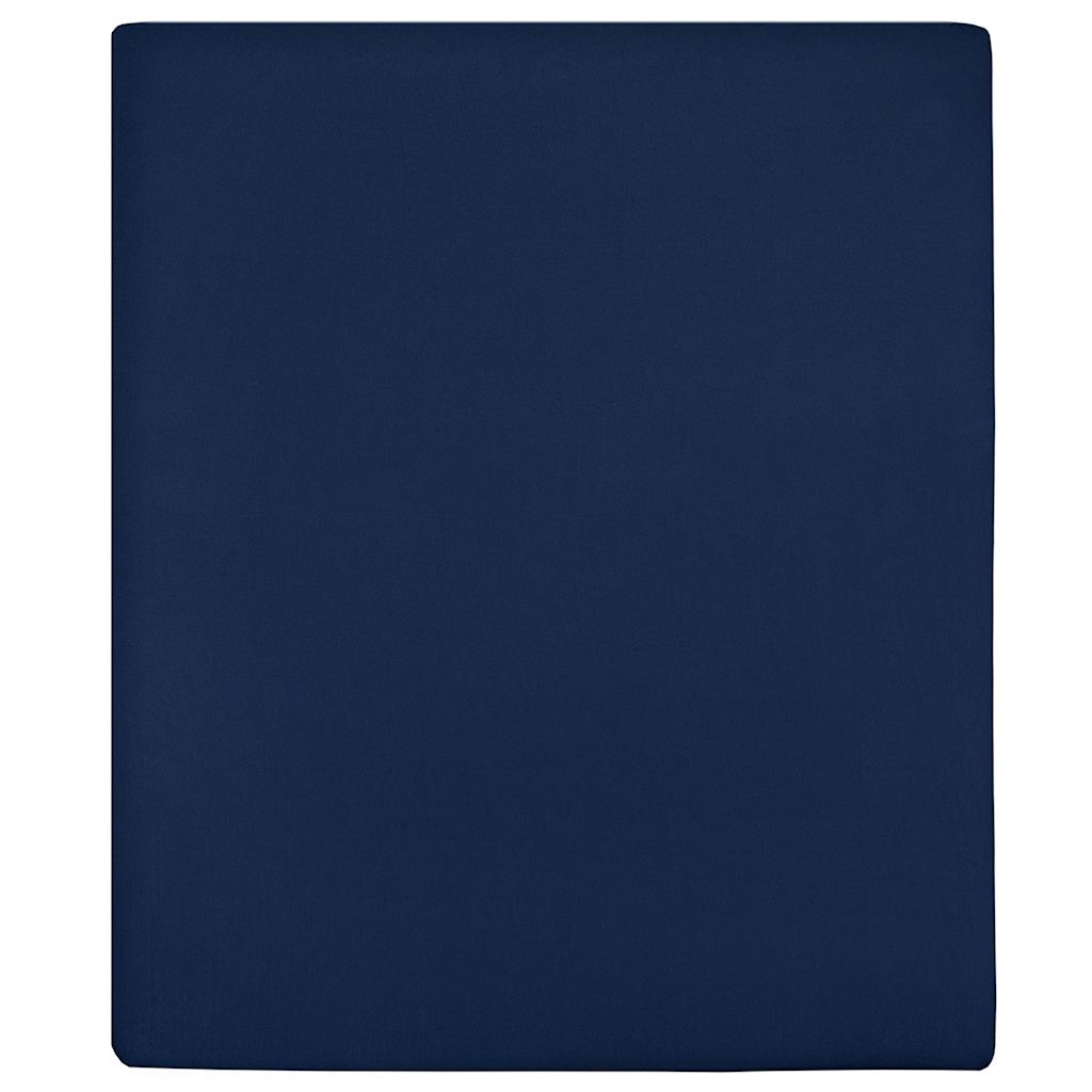 Spannbettlaken 2 Stk. Jersey Marineblau 100x200 cm Baumwolle