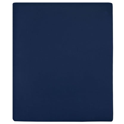 Spannbettlaken Jersey Marineblau 140x200 cm Baumwolle