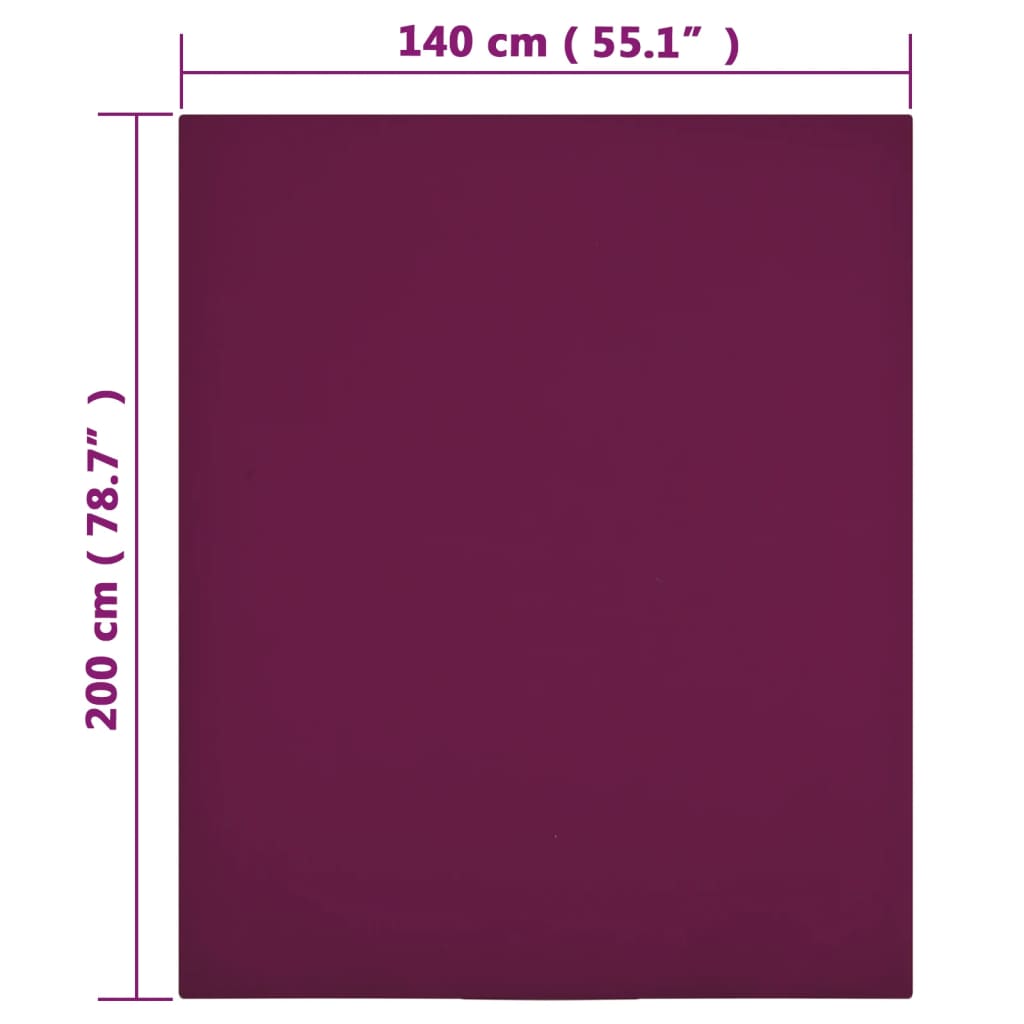 Spannbettlaken Jersey Bordeauxrot 140x200 cm Baumwolle