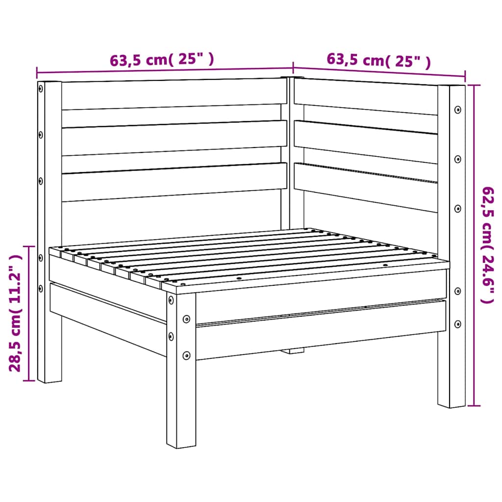 Garten-Ecksofas 2 Stk. Massivholz Kiefer