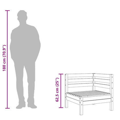 Garten-Ecksofas 2 Stk. Weiß Massivholz Kiefer
