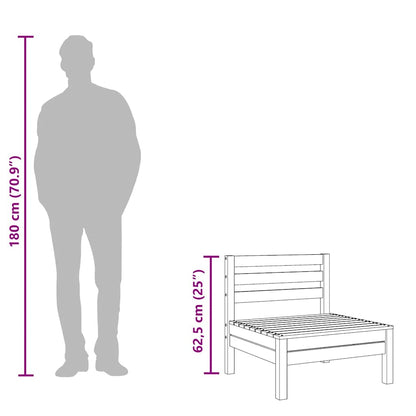 Garten-Mittelsofas 2 Stk. Weiß Kiefer Massivholz