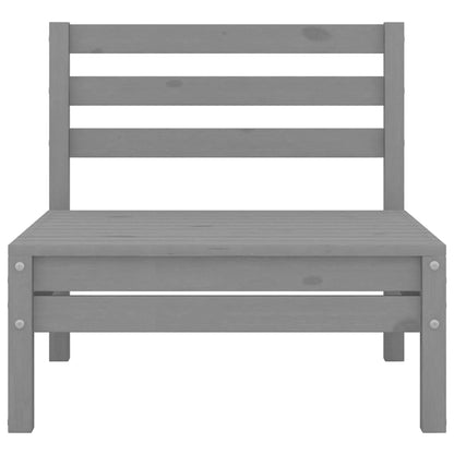 Garten-Mittelsofas 2 Stk. Grau Kiefer Massivholz