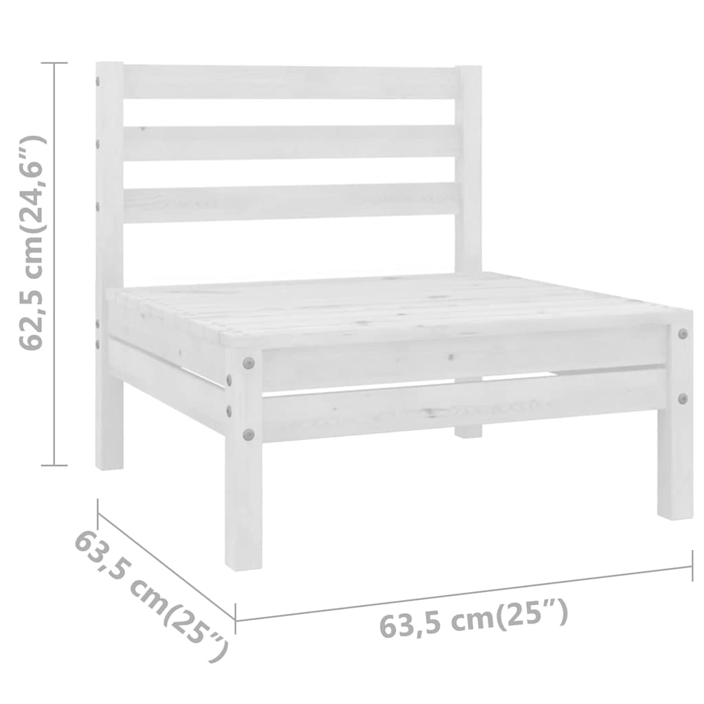 4-tlg. Garten-Lounge-Set Massivholz Kiefer Weiß