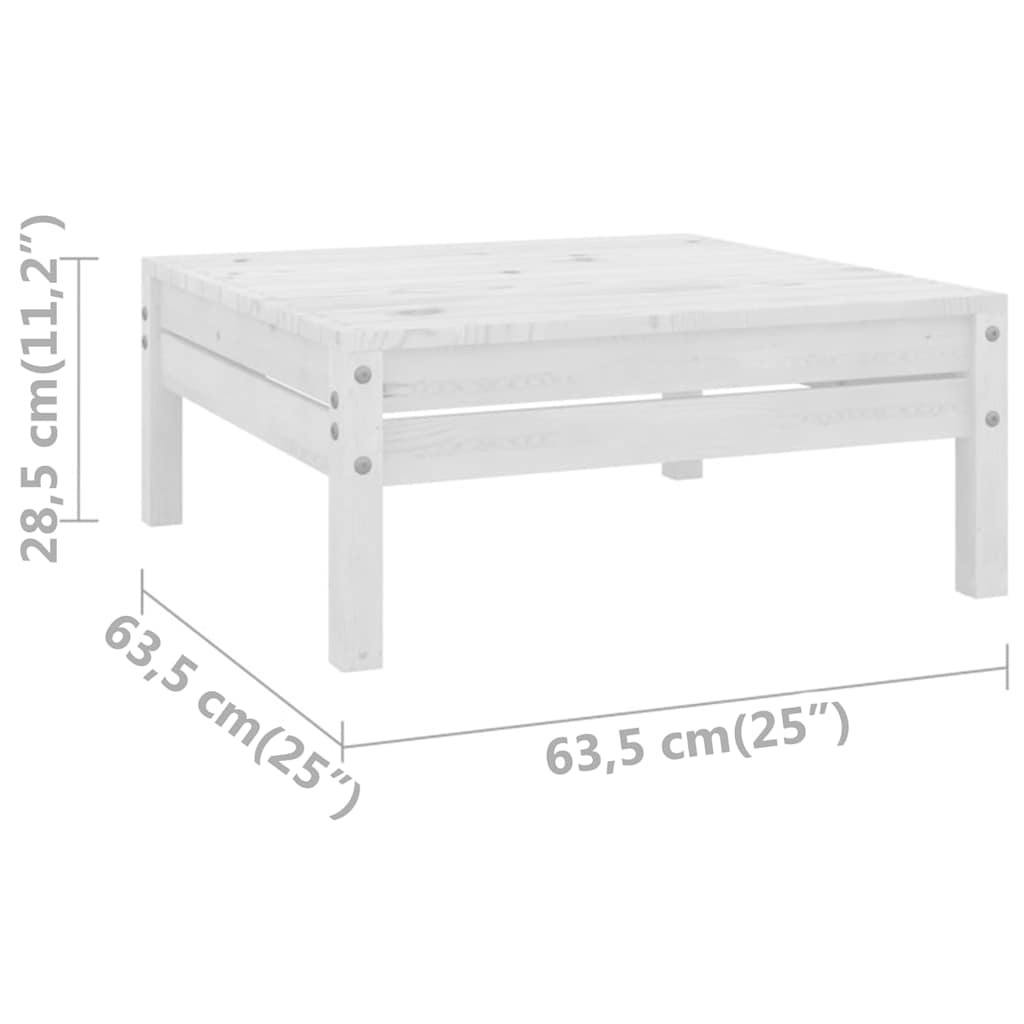 4-tlg. Garten-Lounge-Set Massivholz Kiefer Weiß