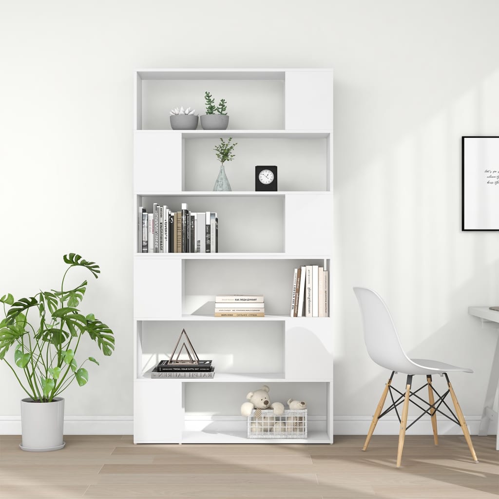 Bookcase room divider white 100x24x188 cm