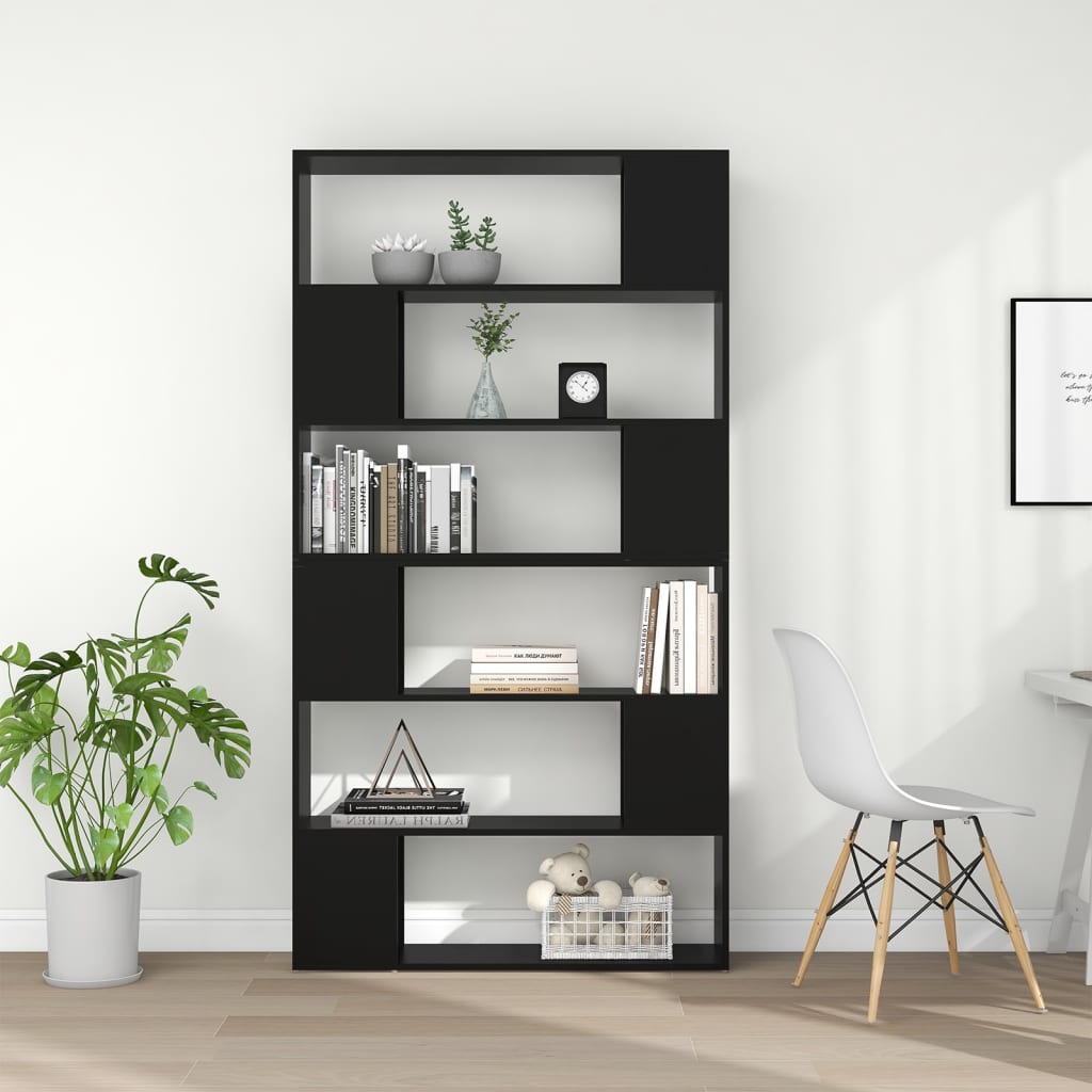 Bookcase Room Divider Black 100x24x188 cm