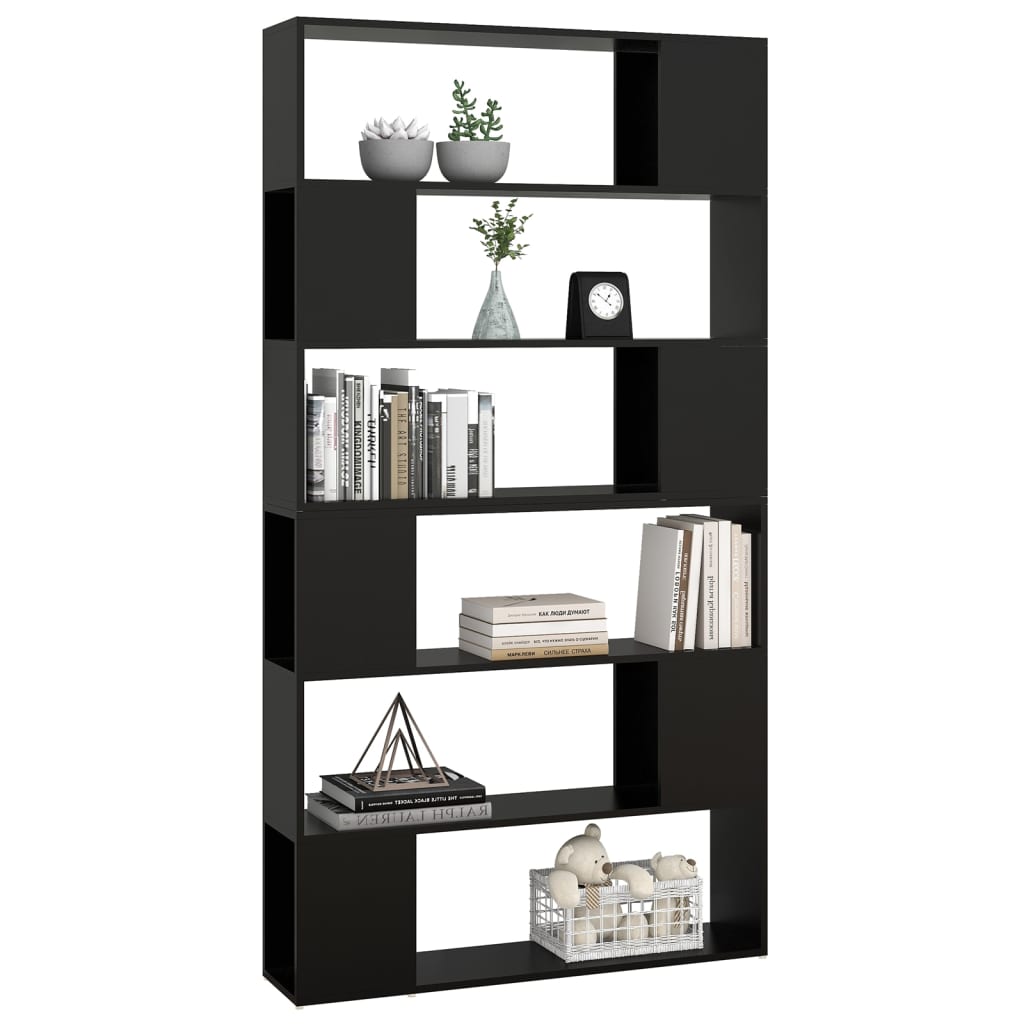 Bookcase Room Divider Black 100x24x188 cm