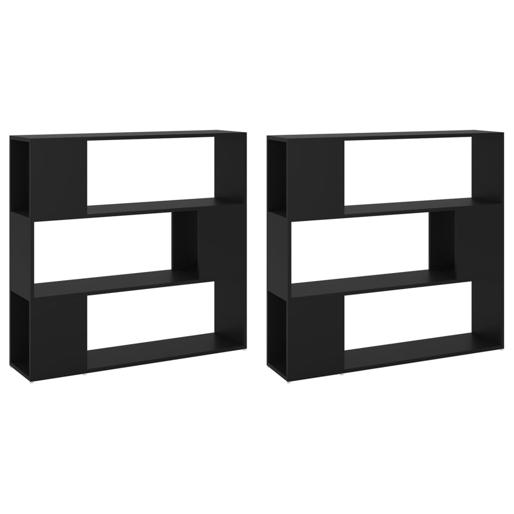 Bookcase Room Divider Black 100x24x188 cm