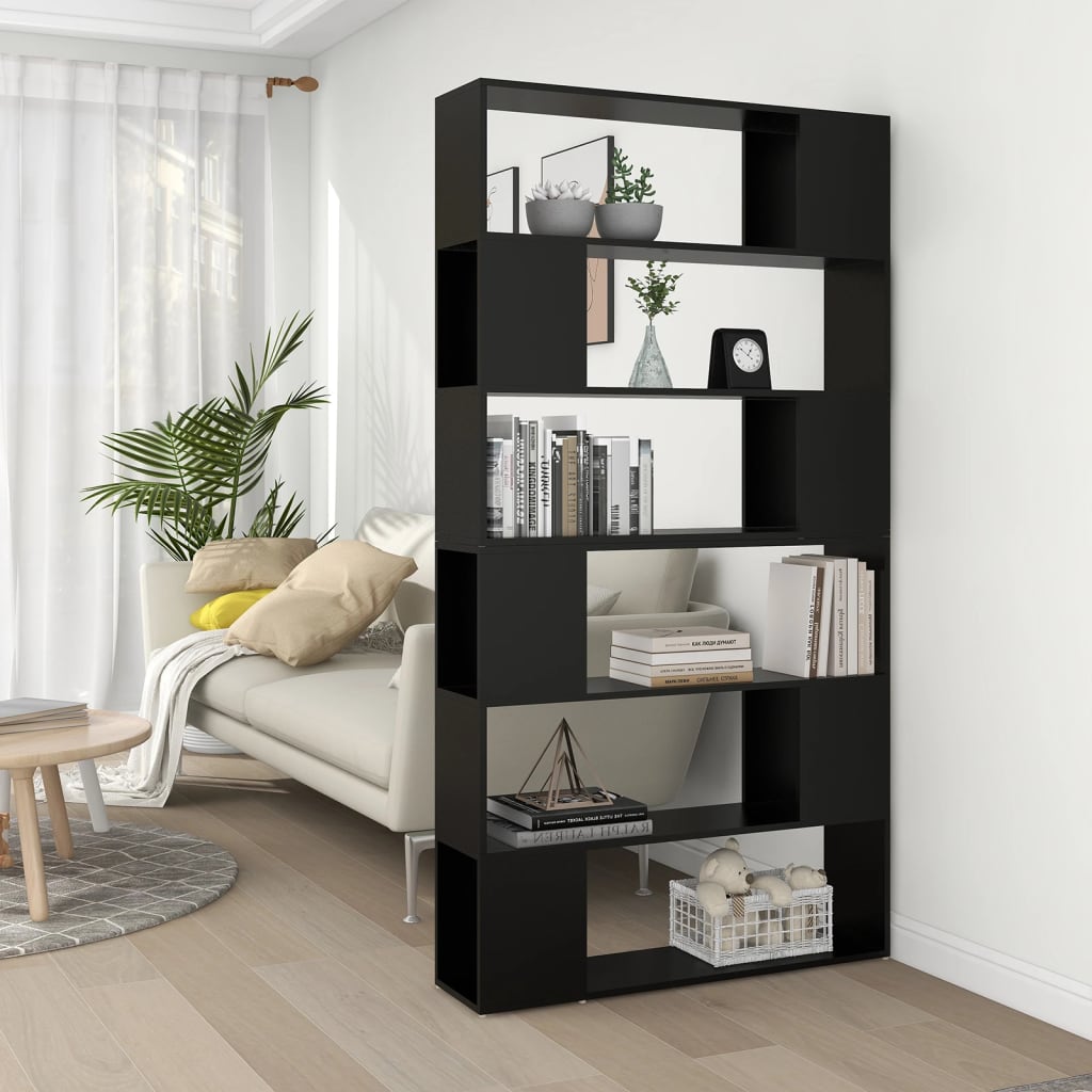 Bookcase Room Divider Black 100x24x188 cm