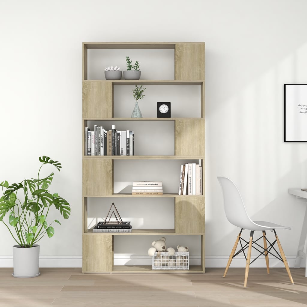 Bookshelf room divider Sonoma oak 100x24x188 cm