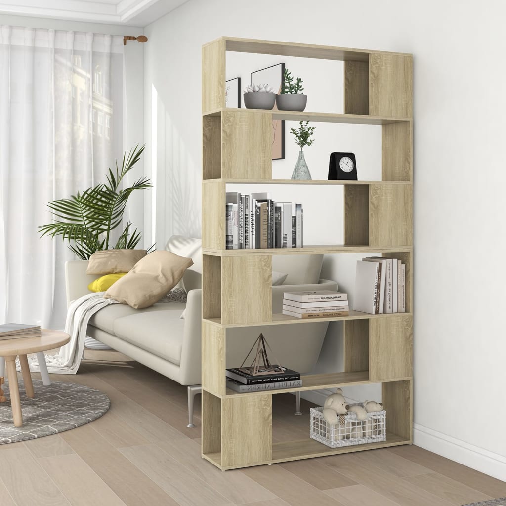 Bookshelf room divider Sonoma oak 100x24x188 cm