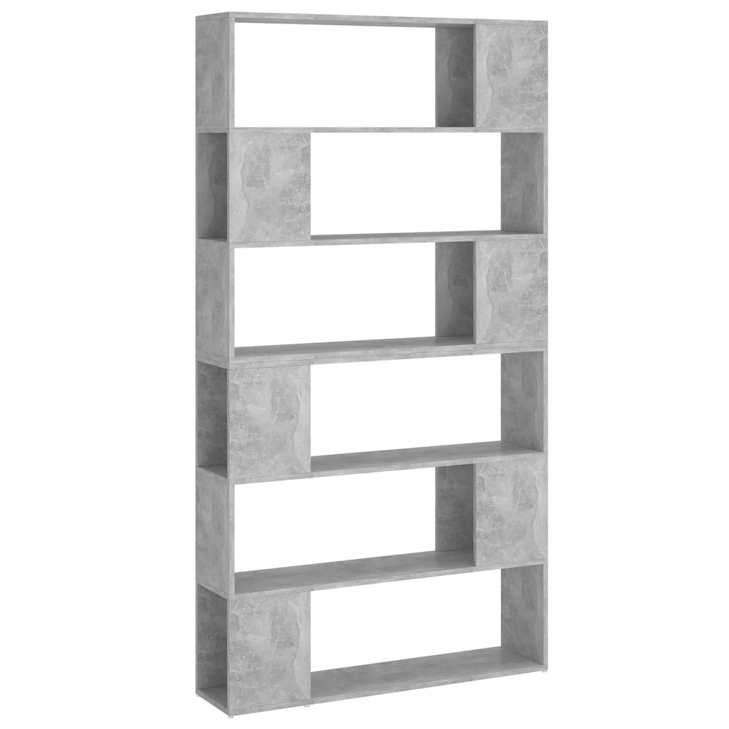 Bookcase room divider concrete grey 100x24x188 cm