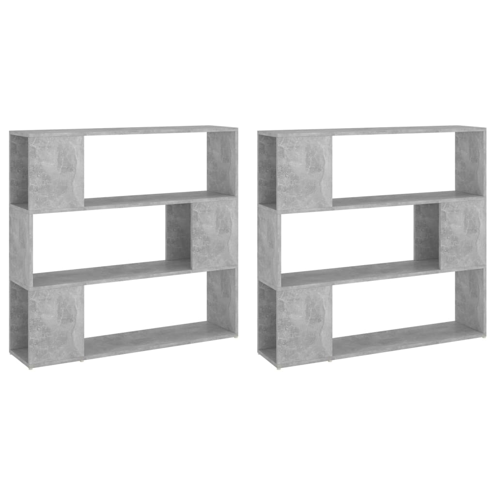 Bookcase room divider concrete grey 100x24x188 cm
