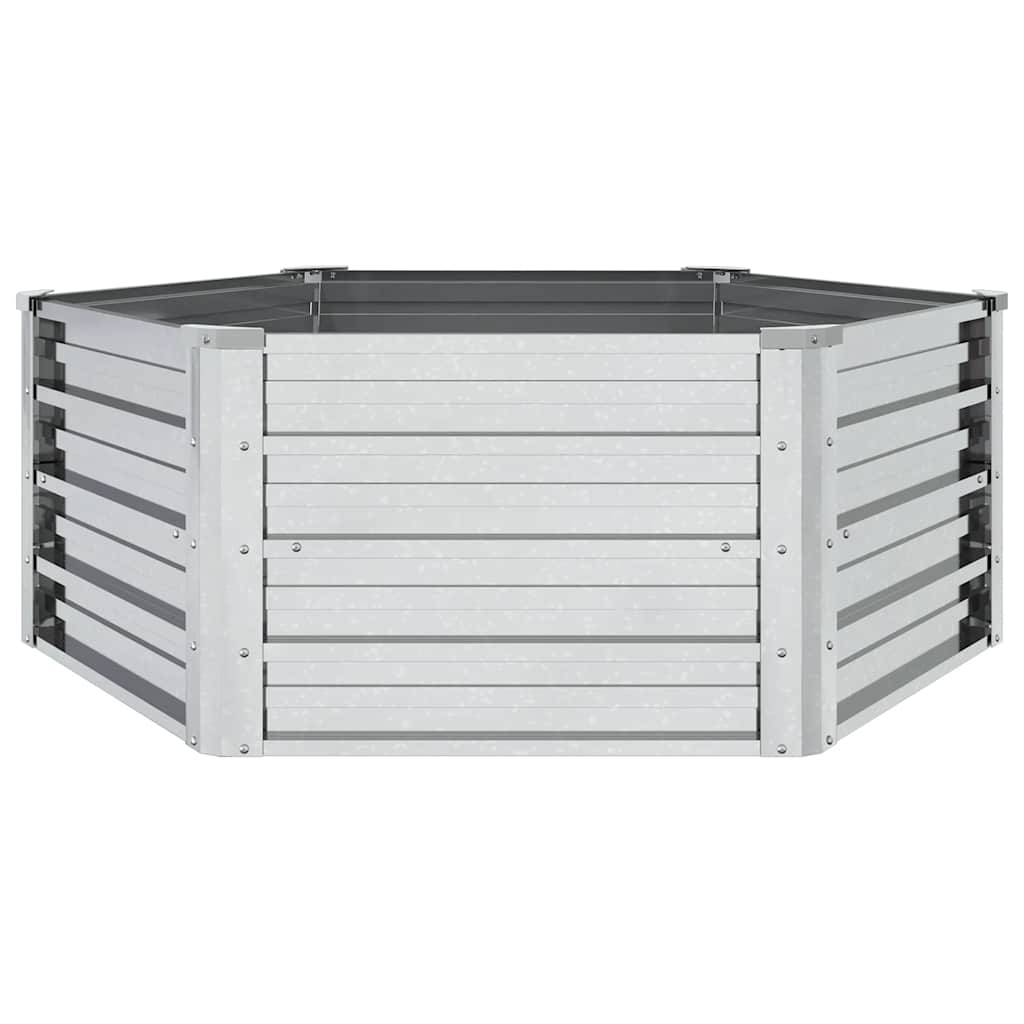 Garten-Hochbeet 129x45 cm Verzinkter Stahl Silber