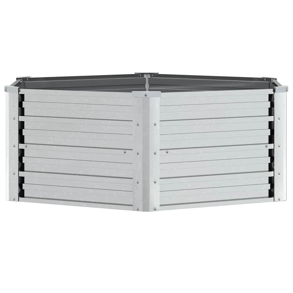 Garten-Hochbeet 129x45 cm Verzinkter Stahl Silber