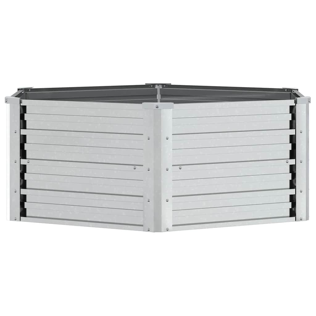 Garten-Hochbeet 129x45 cm Verzinkter Stahl Silber