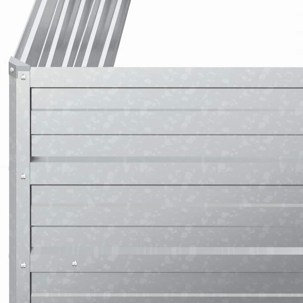Garten-Hochbeet 100x100x45 cm Verzinkter Stahl Silber