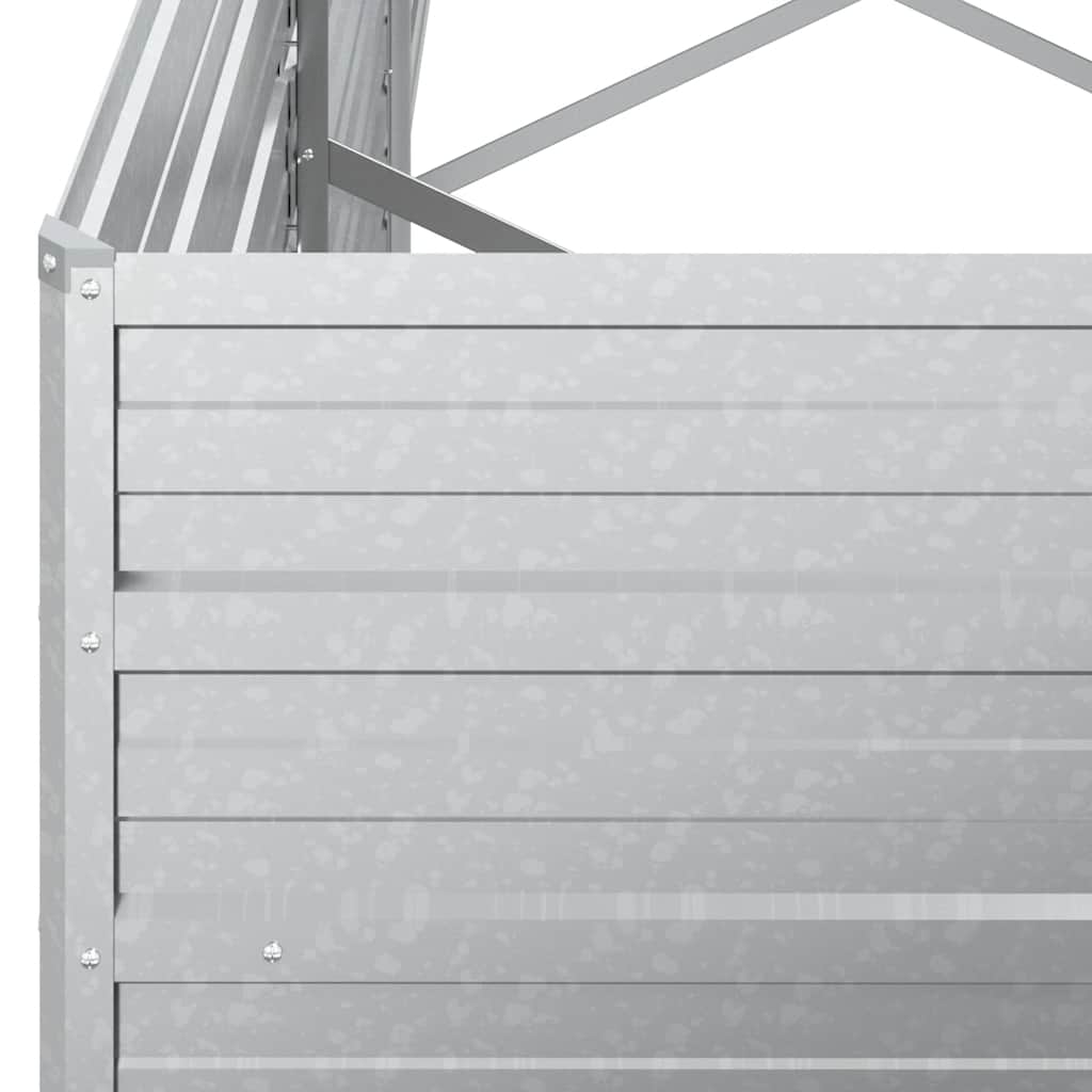 Garten-Hochbeet 240x40x45 cm Verzinkter Stahl Silber