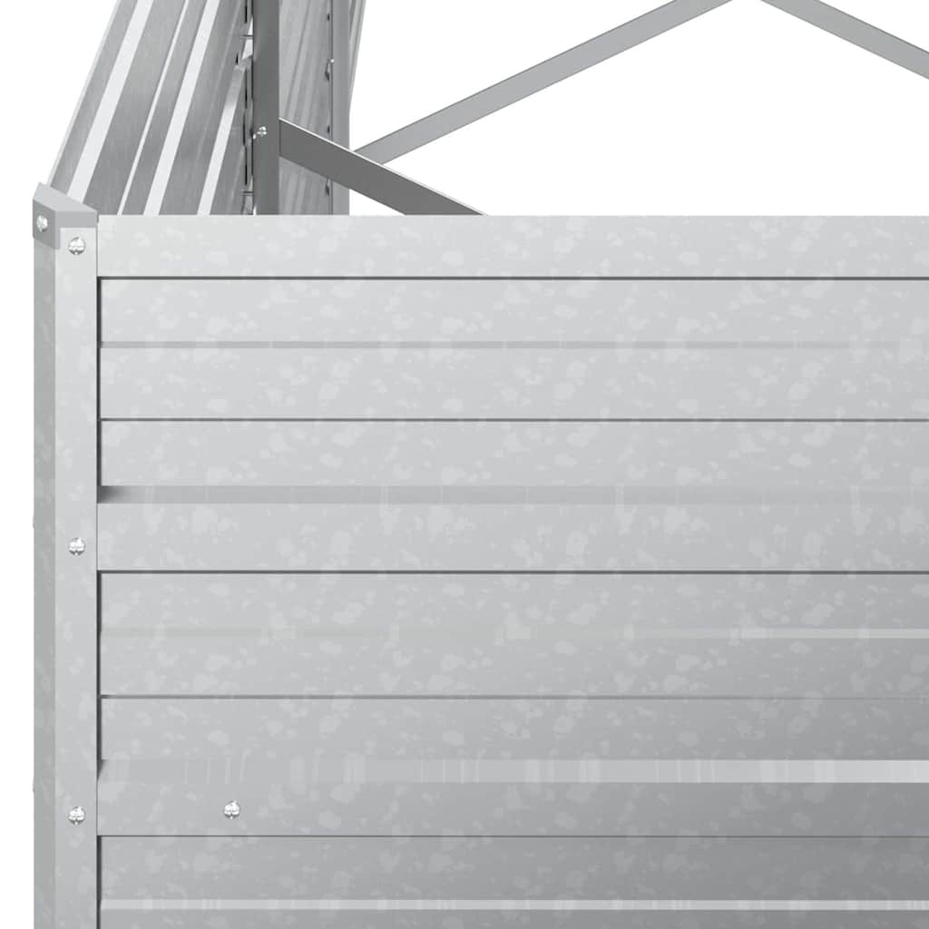 Garten-Hochbeet 320x40x77 cm Verzinkter Stahl Silber