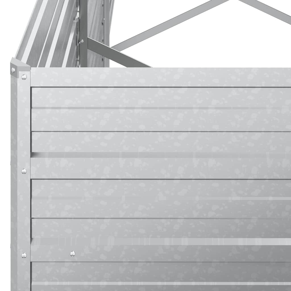 Garten-Hochbeet 320x40x45 cm Verzinkter Stahl Silber