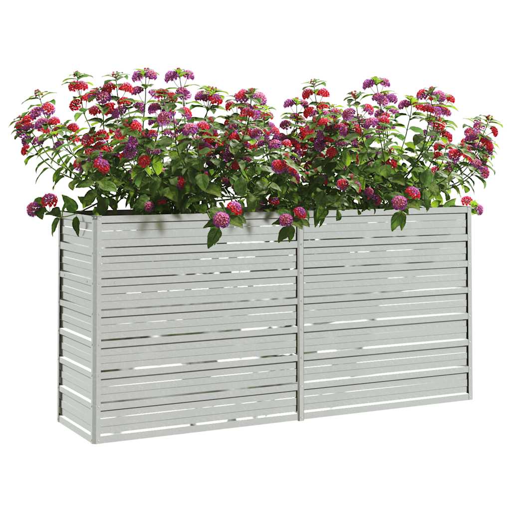 Garten-Hochbeet 160x40x77 cm Verzinkter Stahl Silber