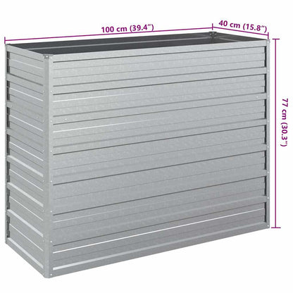 Garten-Hochbeet 100x40x77 cm Verzinkter Stahl Silber