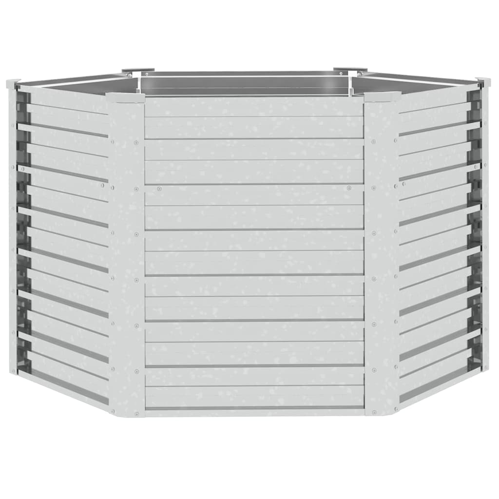 Garten-Hochbeet 129x77 cm Verzinkter Stahl Silber
