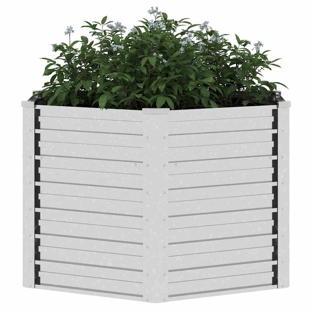 Garten-Hochbeet 129x77 cm Verzinkter Stahl Silber
