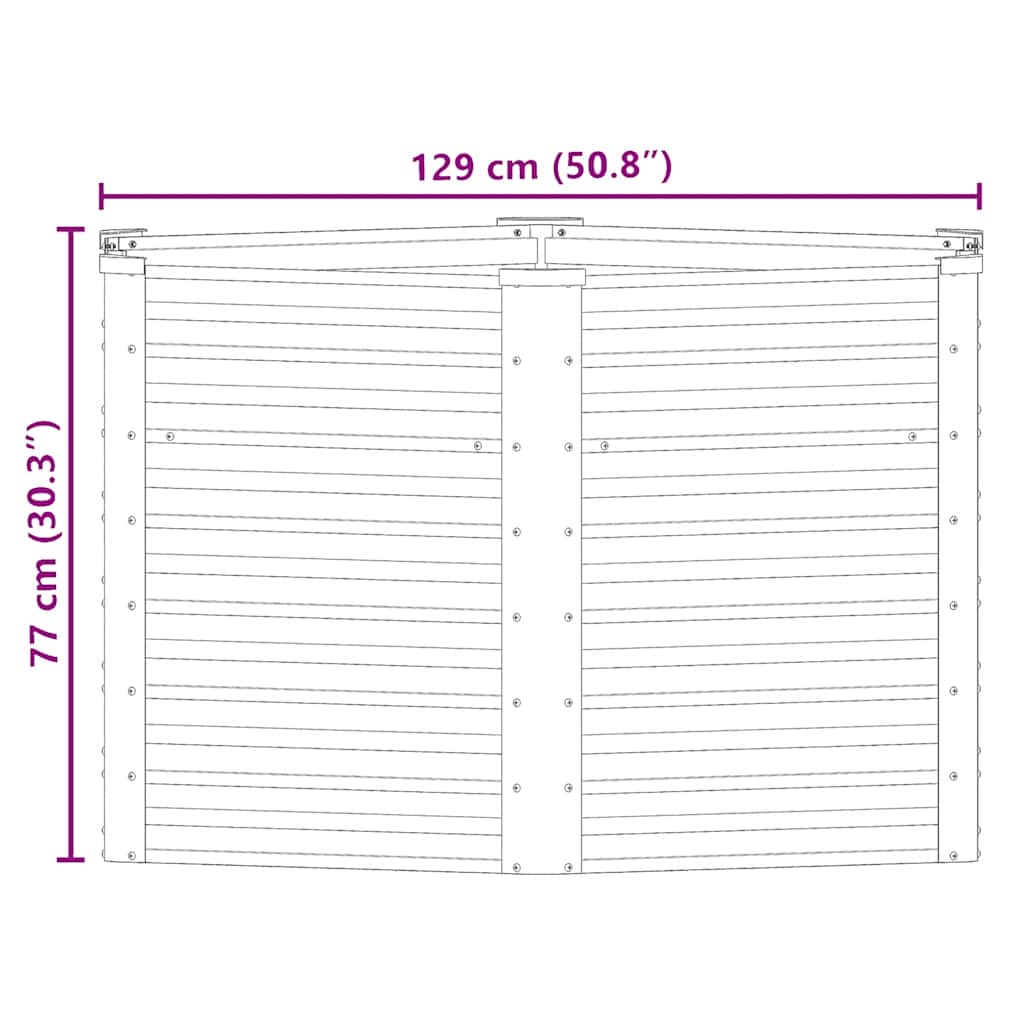 Garten-Hochbeet 129x77 cm Verzinkter Stahl Silber