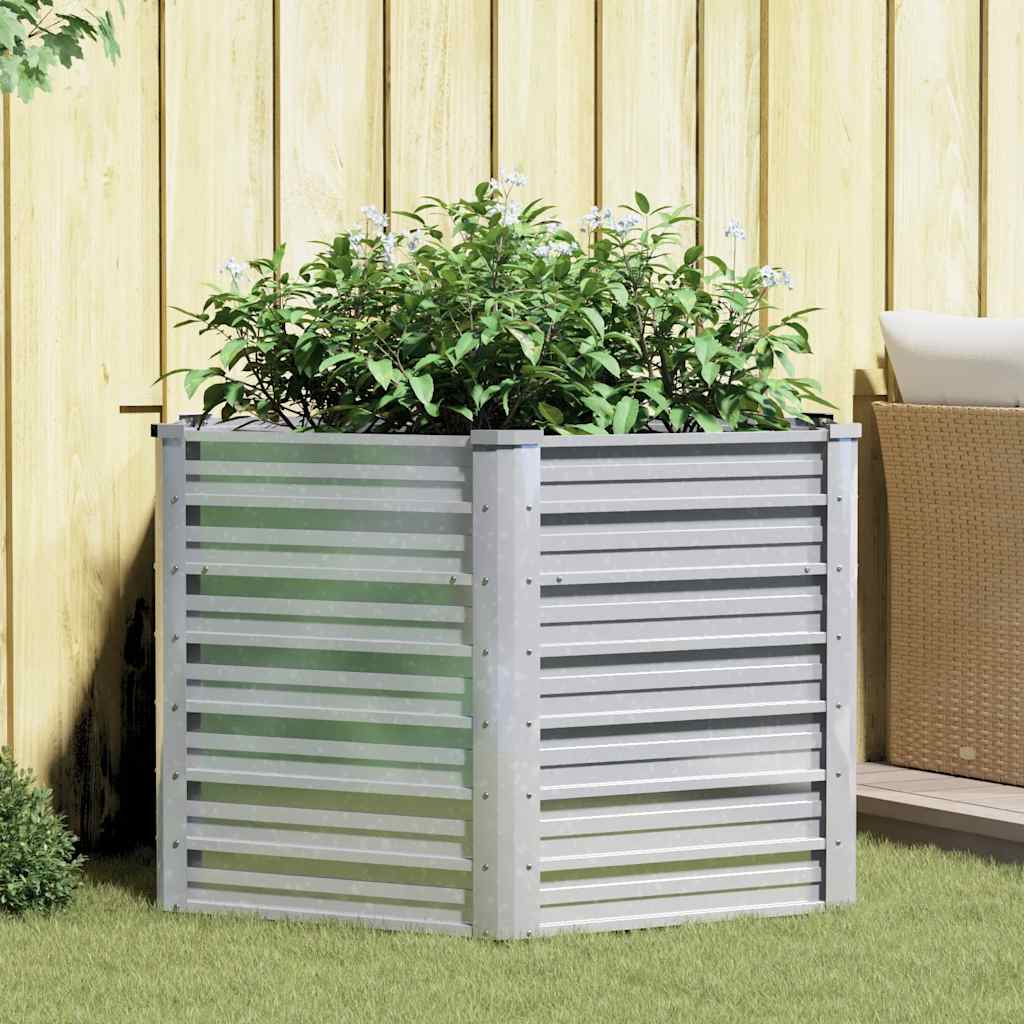 Garten-Hochbeet 129x77 cm Verzinkter Stahl Silber