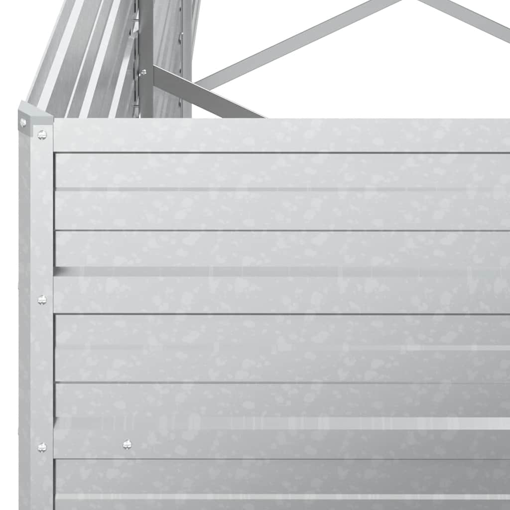 Garten-Hochbeet 400x80x45 cm Verzinkter Stahl Silber