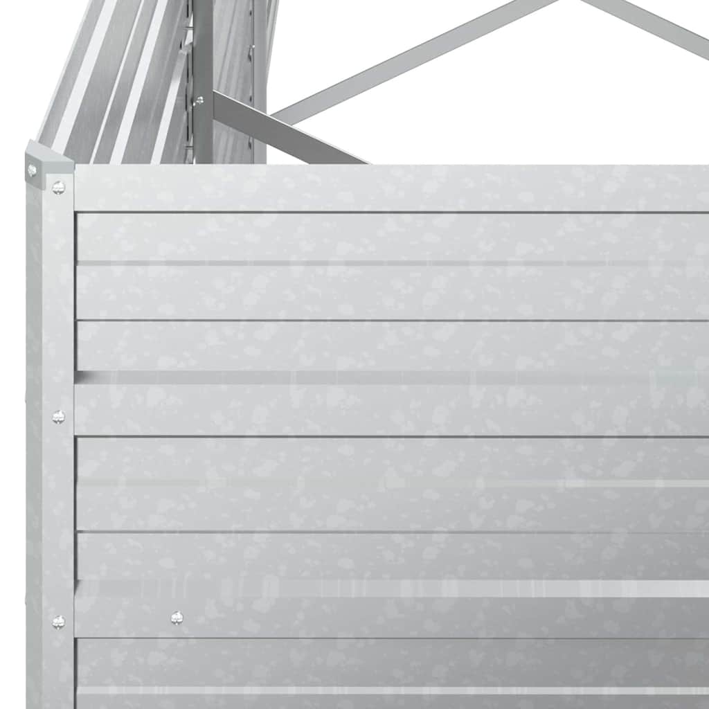Garten-Hochbeet 400x80x45 cm Verzinkter Stahl Silber