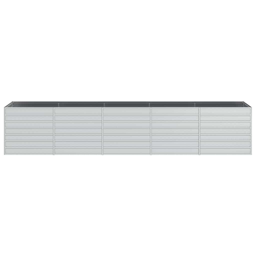 Garten-Hochbeet 400x80x77 cm Verzinkter Stahl Silber