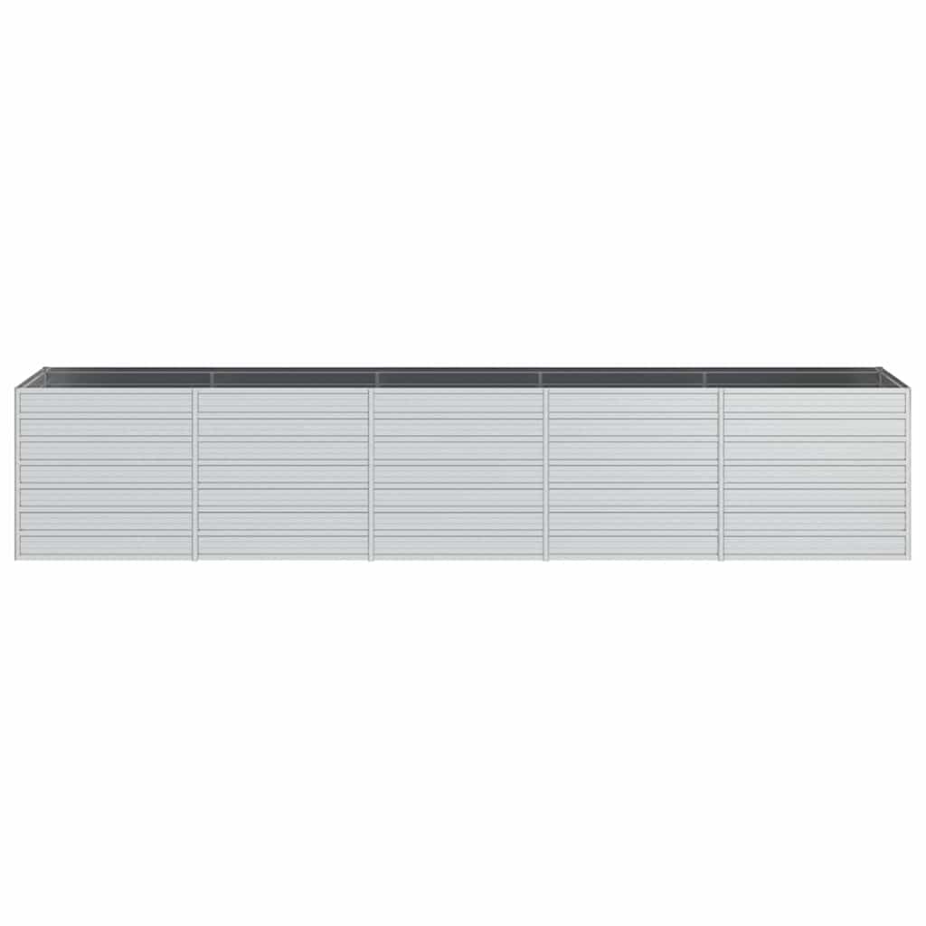 Garten-Hochbeet 400x80x77 cm Verzinkter Stahl Silber