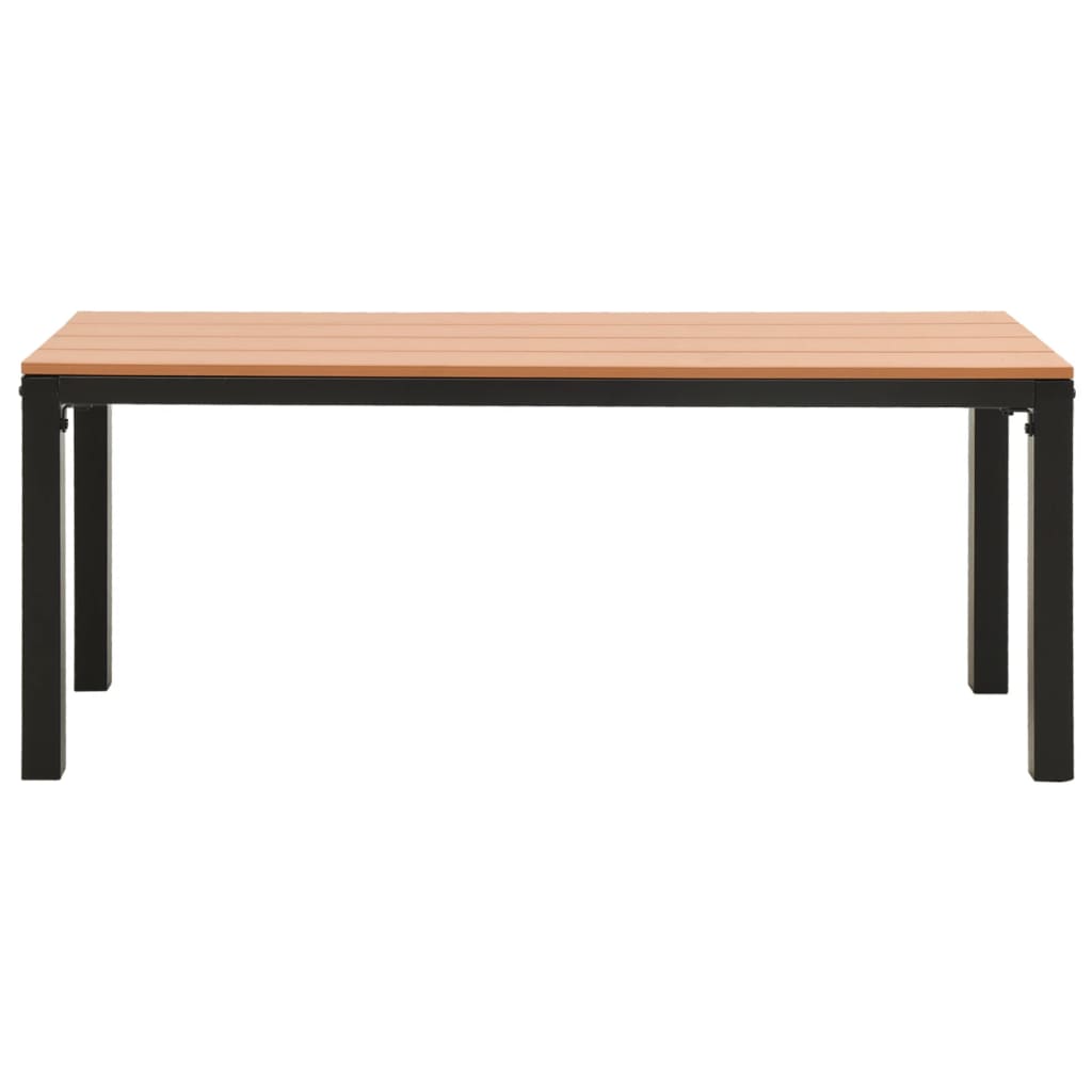 Gartenbank 110 cm Stahl und WPC Braun und Schwarz