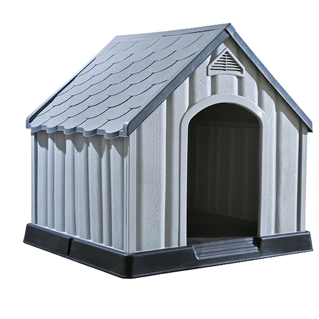 Dog house grey 92x87x91 cm plastic