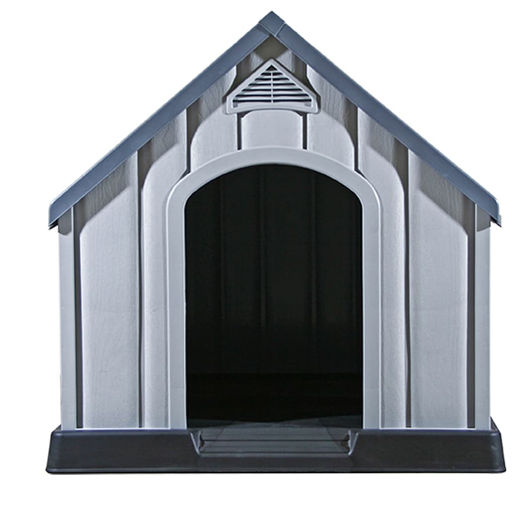 Dog house grey 92x87x91 cm plastic