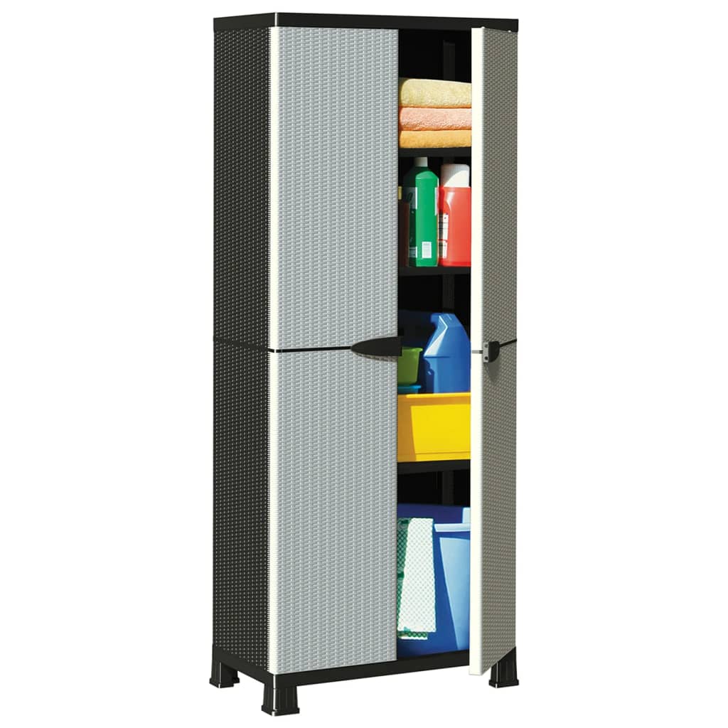 Armoire en plastique 68x39x171,5 cm design rotin