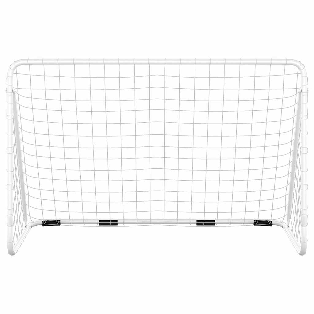 Fußballtor mit Netz Weiß 180x90x120 cm Stahl