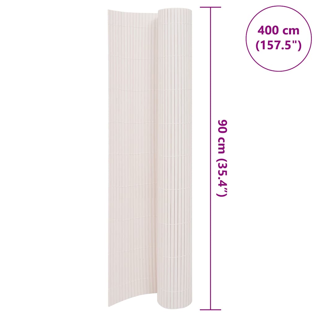 Gartenzaun Doppelseitig 90x400 cm Weiß