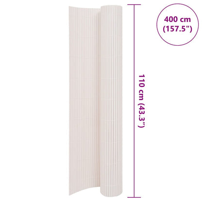 Gartenzaun Doppelseitig 110x400 cm Weiß