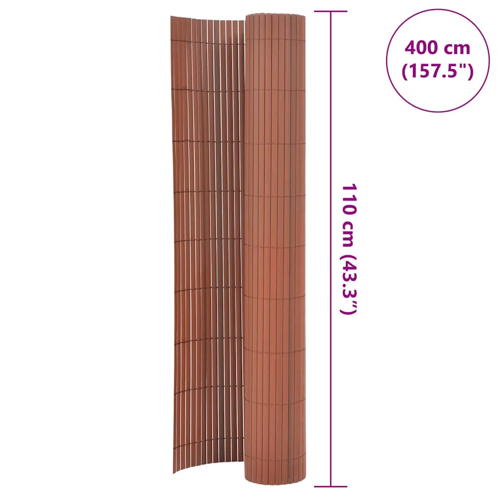 Gartenzaun Doppelseitig 110x400 cm Braun
