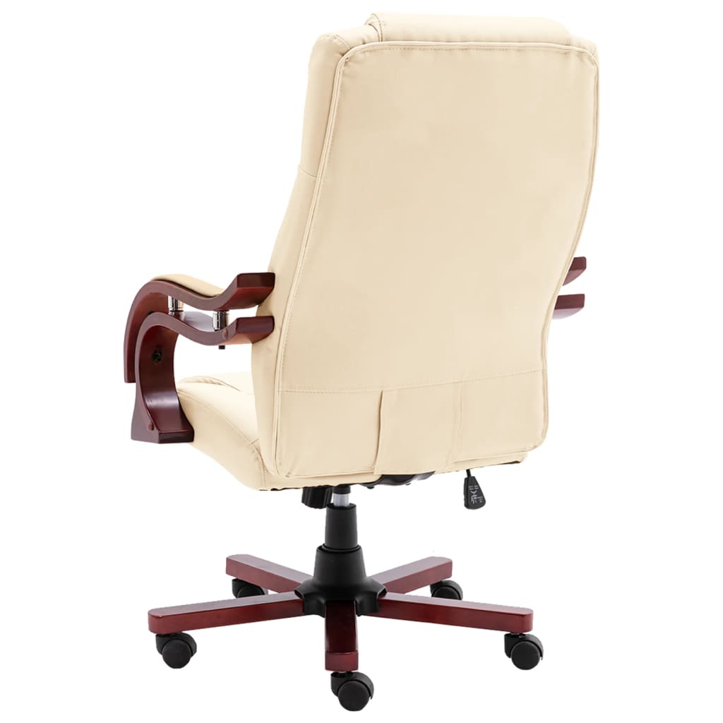 Bürostuhl Creme Echtleder