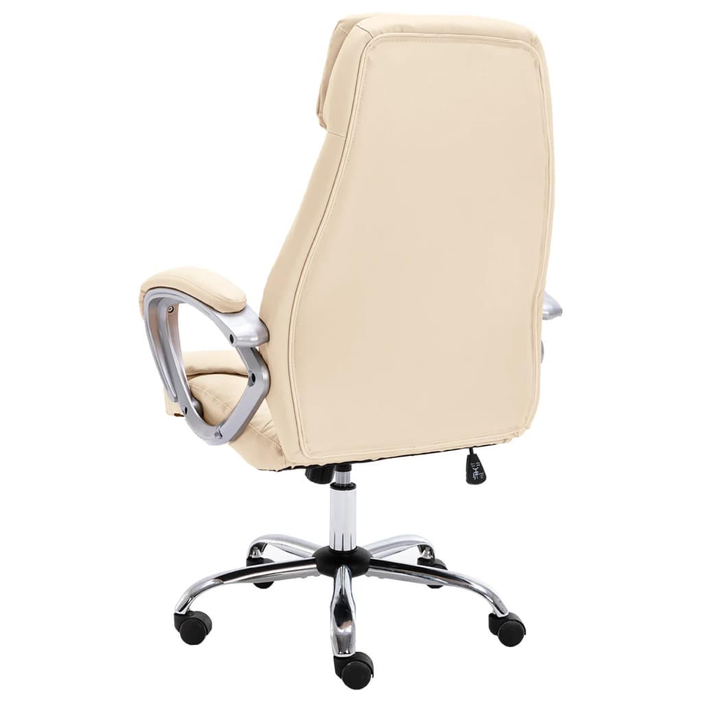 Bürostuhl Creme Echtleder