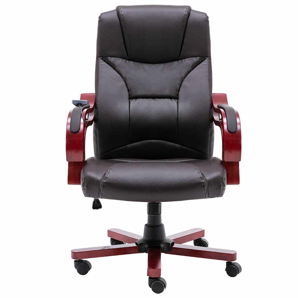 Massage-Bürostuhl Braun Echtleder