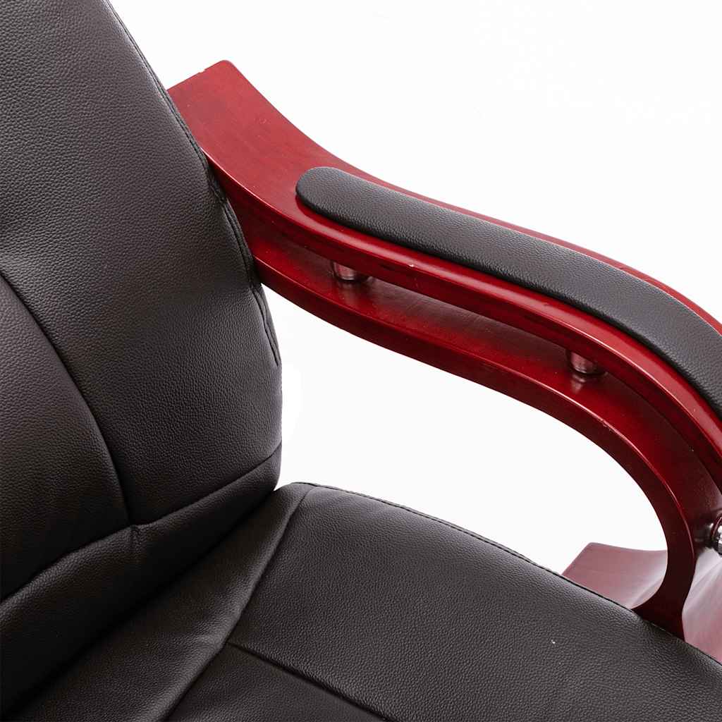 Massage-Bürostuhl Braun Echtleder