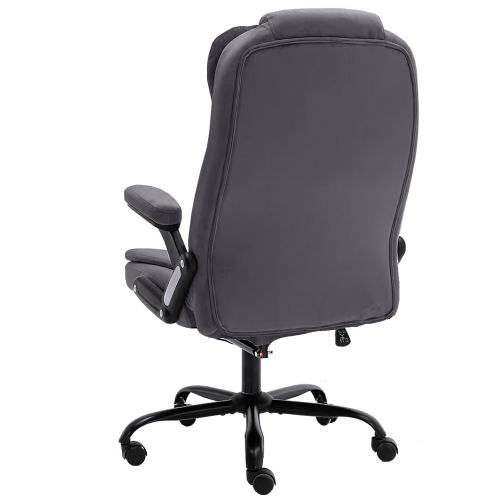 Massage-Bürostuhl Dunkelgrau Samt